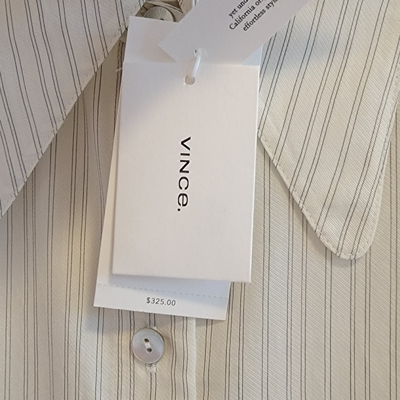 New) VINCE Antique Stripe Button DownStyle # V757712563 Size M - Picture 7 of 16